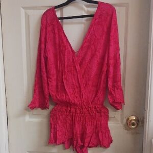 Vibrant Red Romper